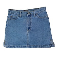 Polo Jeans Co Ralph Lauren Denim Mini Skirt Womens 4 Blue Side Slit Y2K 90s