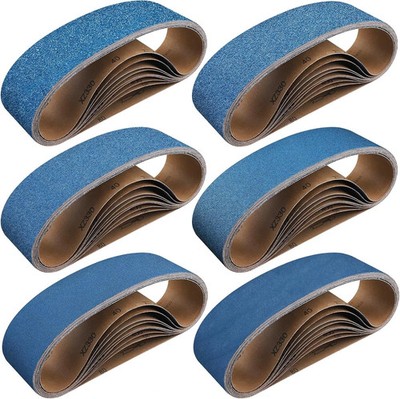 10-Piece 3 X 21 Inch 40-400 Grit Zirconia Sanding Belts, Heavy Duty Long-Lasting