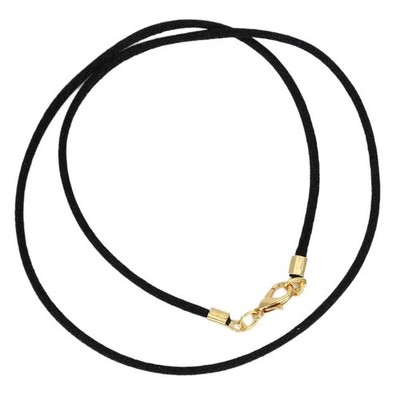 Black Satin Silk Cord Necklace For Pendant With Gold Or Silver Clasp - Silk Cord