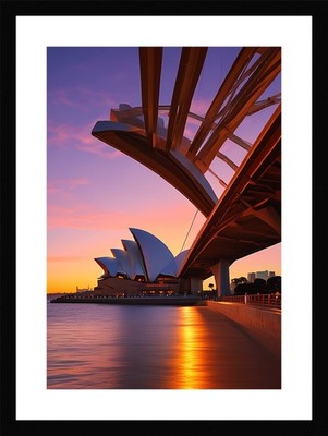 Moderner Hafen von Sydney gerahmtes Wandbild Poster Leinwanddruck Bild