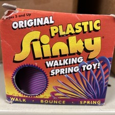 NOS Original James Industries Plastic Slinky Walking Spring Toy - Blue/Purple