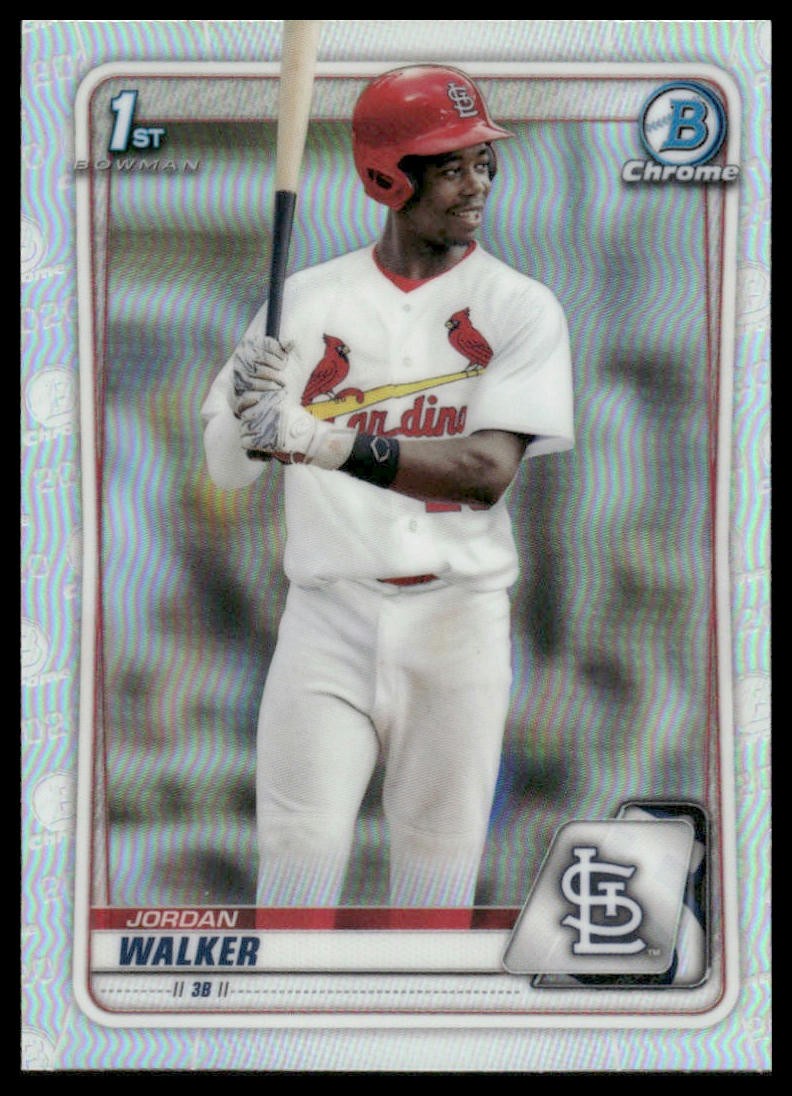 2020 Bowman Draft #BD-57 Jordan Walker Chrome Refractor St. Louis Cardinals
