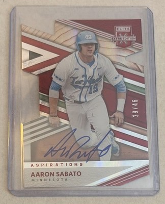 AARON SABATO 2020 Panini Elite Extra Edition Aspirations Die Cut Auto RC #29/46