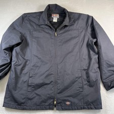 Dickies Jacket Mens 2XLT Gray Quilted Lined Full Zip Workwear Canvas Winter