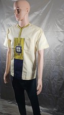 Men s Dashiki Style African embroidery Shirt, Cotton Woven Short Sleeve, medium