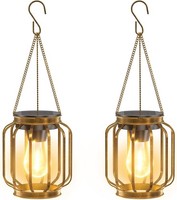 Solarlampen HäNgend Led Wasserdicht Bronze Metall 2 StüCk FüR Garten Terrasse
