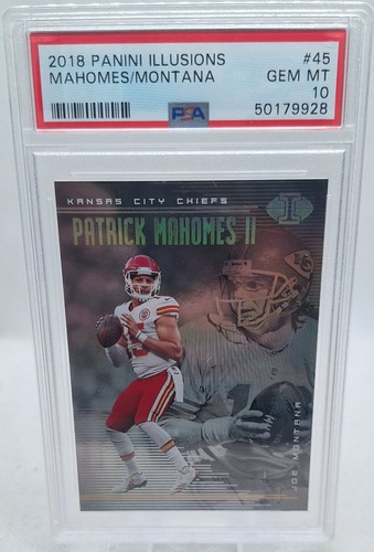 PATRICK MAHOMES / JOE MONTANA 2018 PANINI ILLUSIONS PSA MINT 10