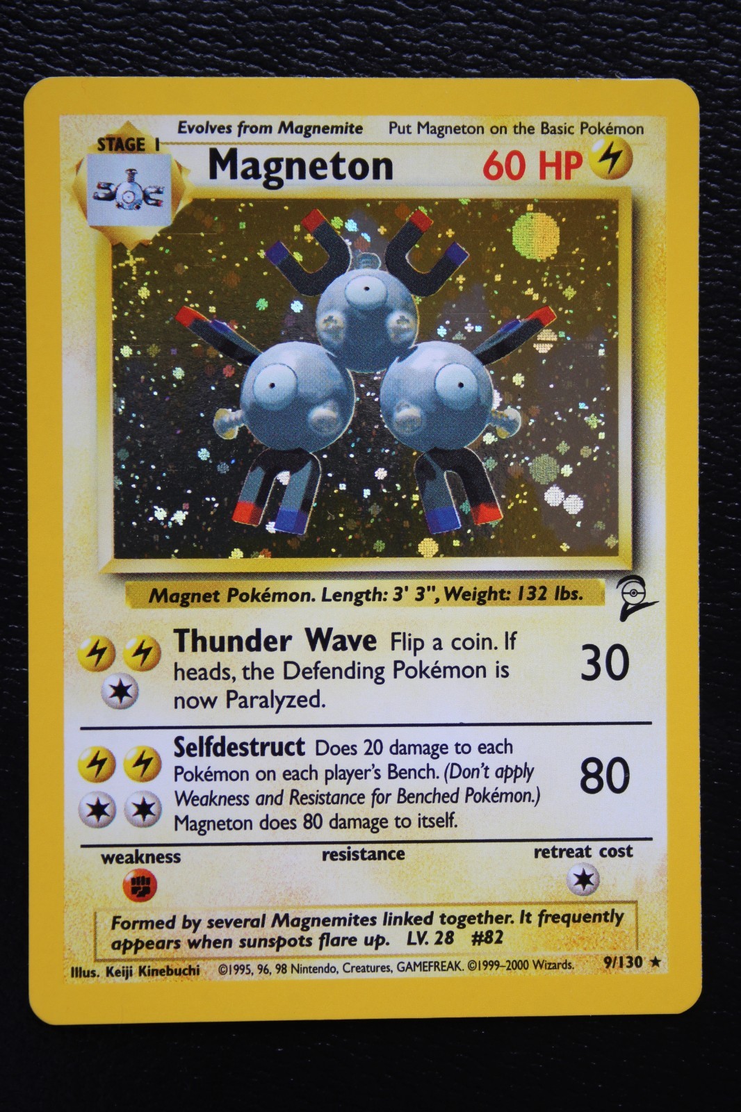 NM Magneton 9/130 Holo Rare Base Set 2 Pokémon Card