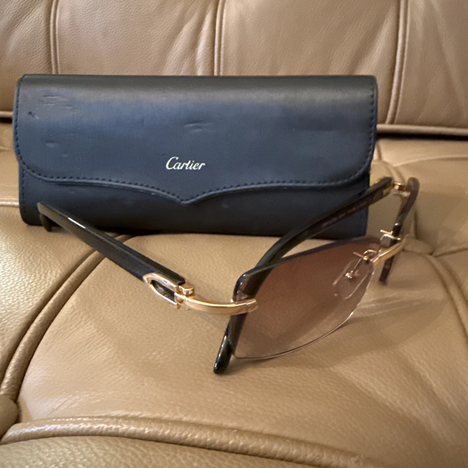 Gafas de sol Cartier Buffalo Horn marrón 140 Foto 2 de 4