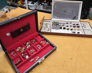 Vintage Mens Cufflinks Nice lot case sterling? gp 10k swank lamode more