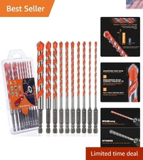Concrete Drill Bits Set 10pcs Masonry Tile Glass Brick Cement Hex Shank