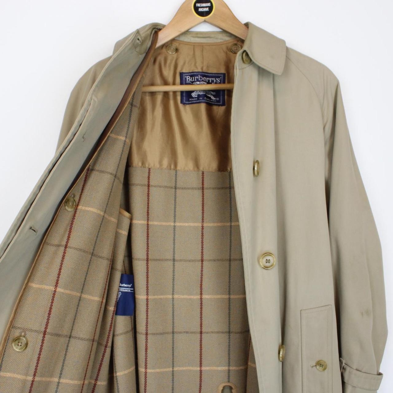 Vintage 90s Burberry Beige Single Breasted Belted Trench Coat image 5