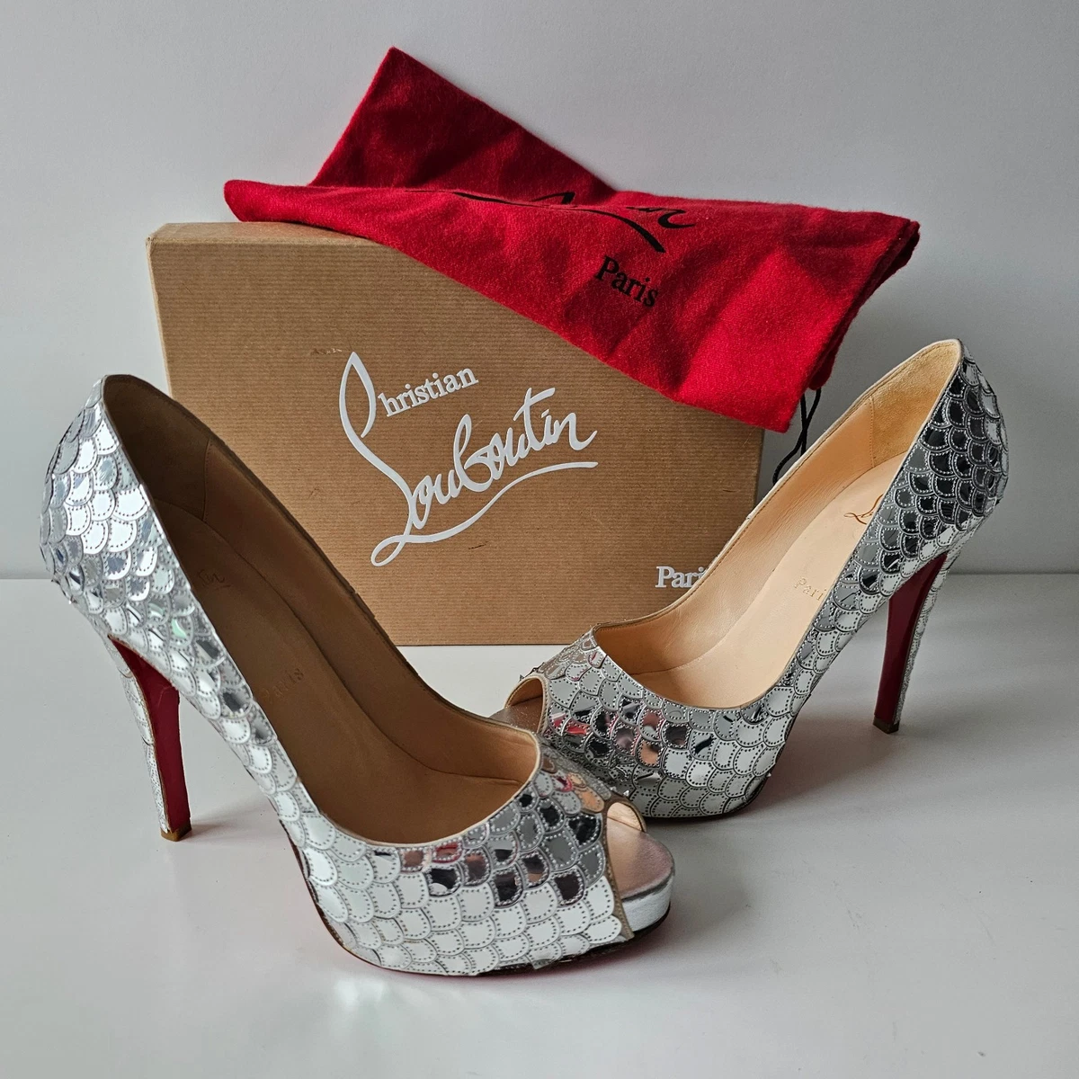 Christian Louboutin Silver Heels for Women for sale | eBay