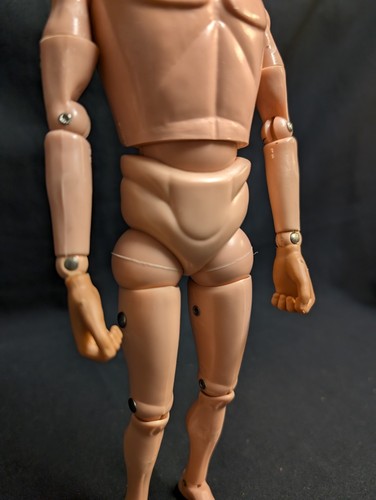 Vintage Action Man Mid 70s Nude Figure With Brown Flocked Head And New Grip Hand - Picture 4 of 9