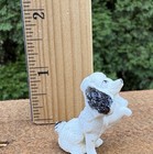 Dollhouse Miniature Vintage Poodle Dog Figurine Black And White Plastic — photo 1