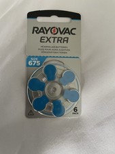 Image of Pack Of 6 Rayovac Extra Size 675 Hearing Aid Batteries Blue - Zinc Air Hg0% PR44