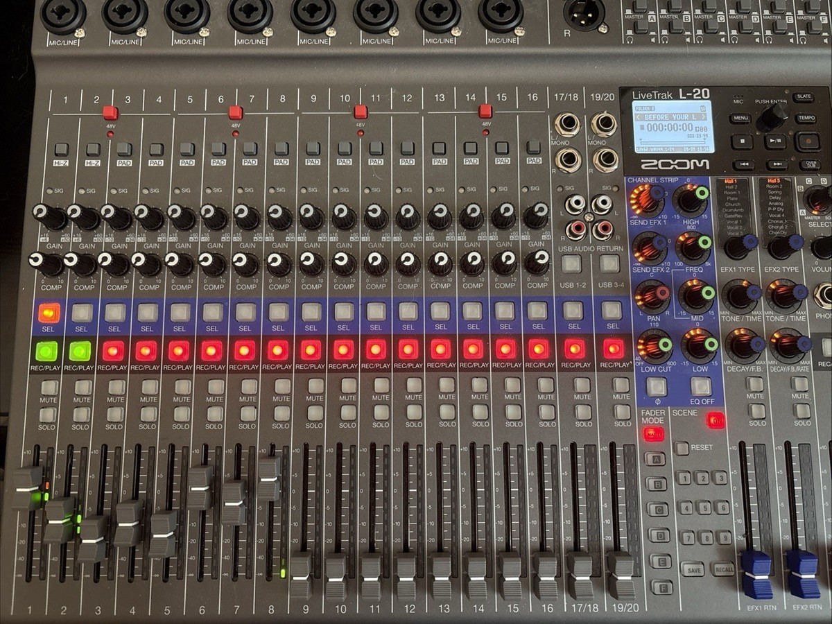 Zoom Livetrak L-20 Digital Mixer and Recorder 884354019846|