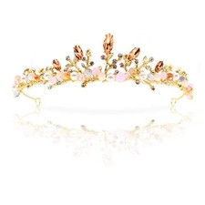 NODG Gold Tiaras and Crowns for Women - Rhinestone, Pearl Bridal Tiaras and