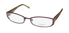 NEW VERA WANG LUXE NOUVELLE EYEGLASS FRAME RED BU 52-17-130 FULL-RIM METAL 