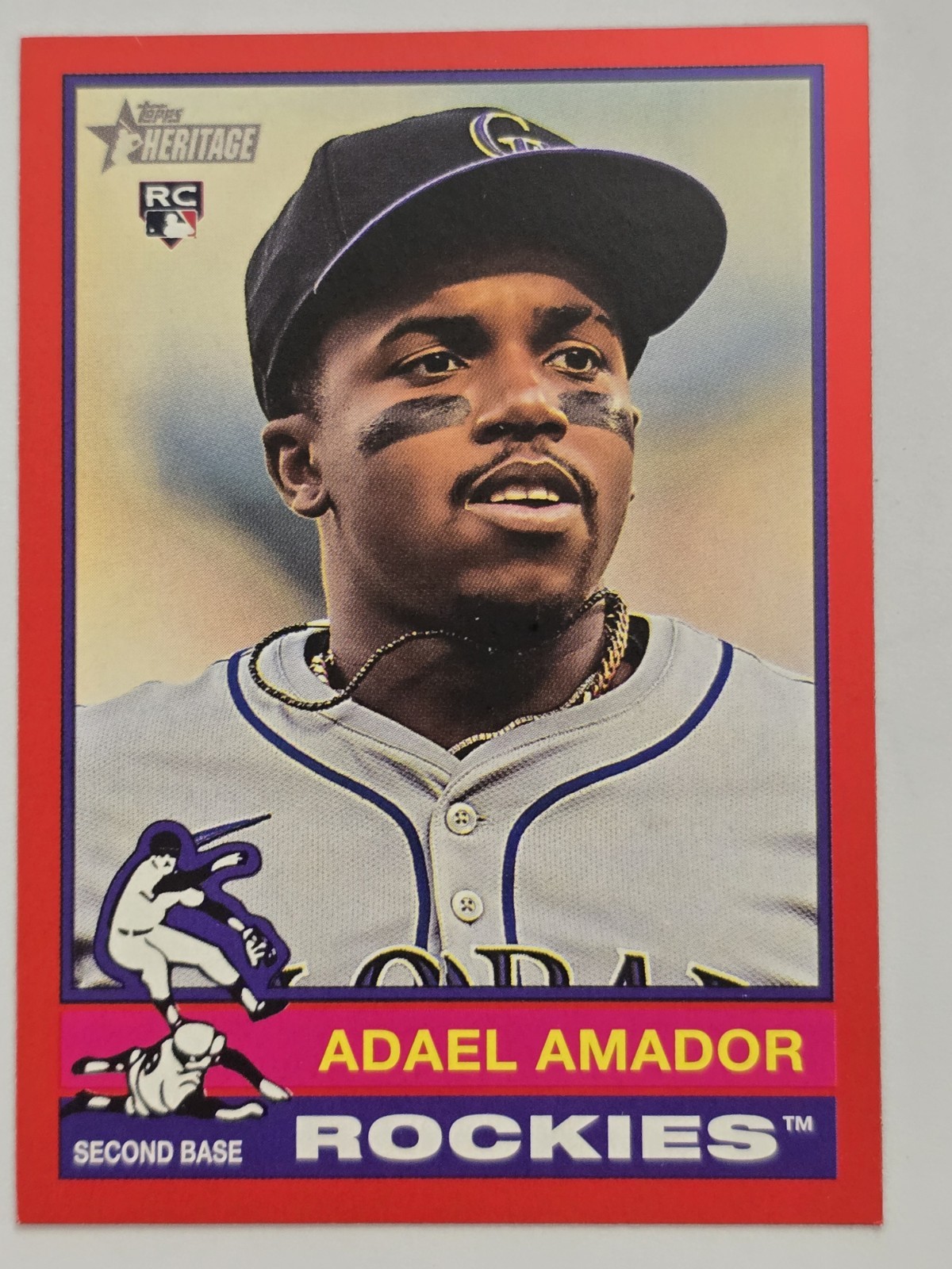 Adael Amador 2025 Topps Heritage Rookie Red Border Parallel SP Rockies RC #61 🔥