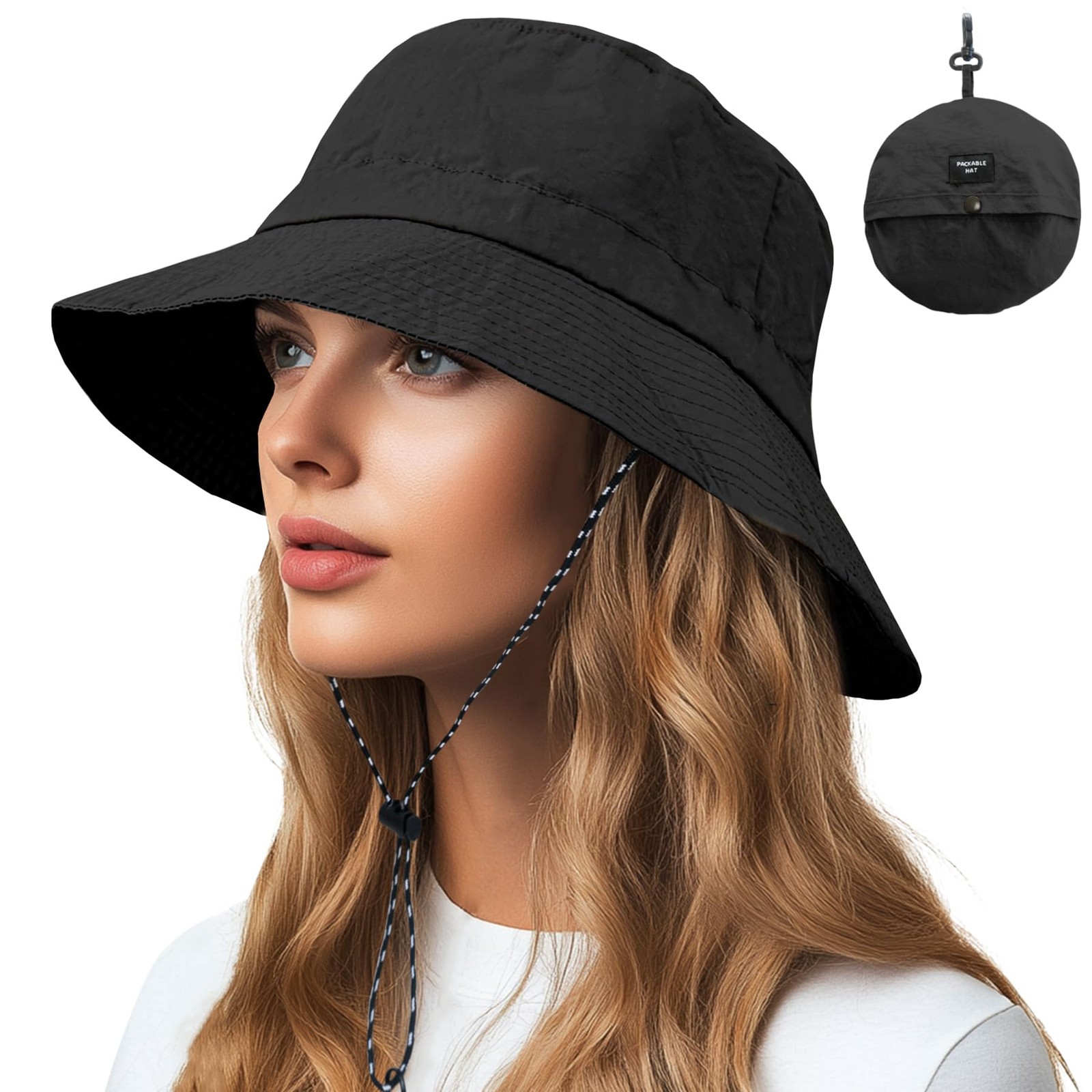 For Woman Men Packable Foldable Rain Sun Hat...