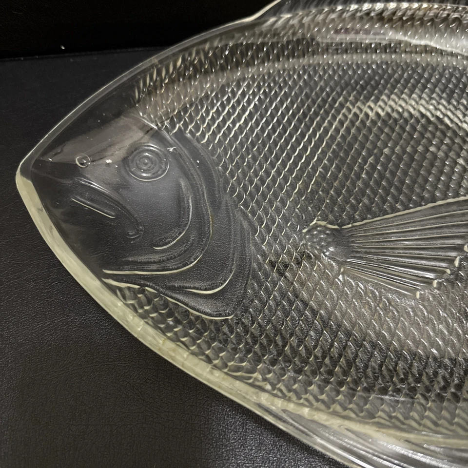 "Plato para servir pescado vintage extra grande ancla en cuclillas sobre prueba 15,5""" Foto 2 de 4