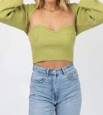 Blue Blush Tube Top And Bolero Sweater Set Size L