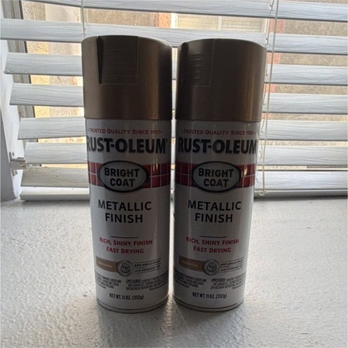 Rust-Oleum Bright Coat Metallic Finish Spray Paint Gold 2 Pack