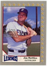 Jim Nettles 1990 Pacific Senior Baseball Card #126 (A$$hole On Bat Knob)