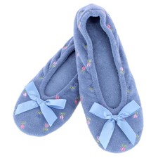 Isotoner Women's Embroidered Terry Ballerina Slippers