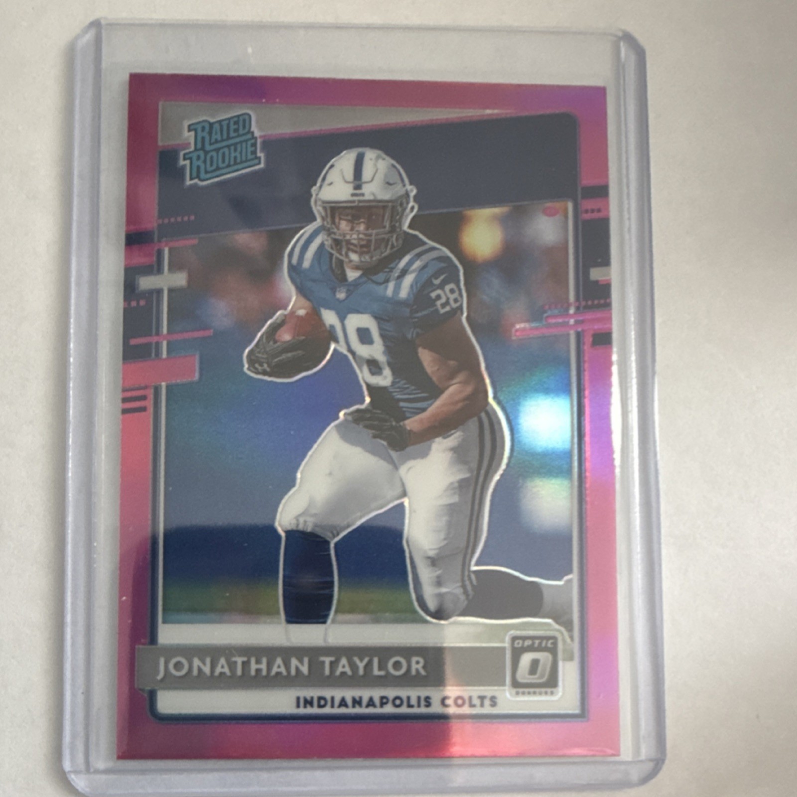 2020 Donruss Optic Jonathan Taylor Rated Rookie Pink Prizm  #167 Colts RC