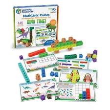 Dinosaur Mathlink Cubes Activity Set For Kids Learning Addition And Subtraction