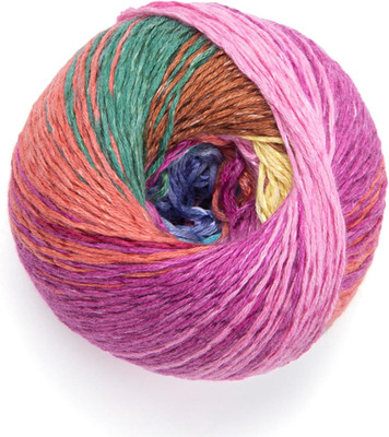Summer Dream Cotton Blend - 3.4 OZ, 383 Yds Rainbow Multi Color Yarn for All Sea