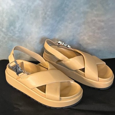 J/Slides NYC Sevy Women's Platform Sandals Criss Cross Straps Buckle Closure