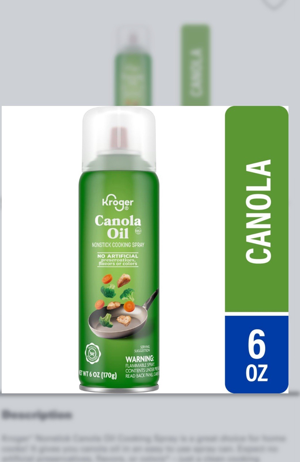 Cooking Spray Natural, , 6oz Each