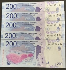 Argentina, 5 P200 Pesos 2016-2020  P-364 Banknote, New Design UNC World Currency