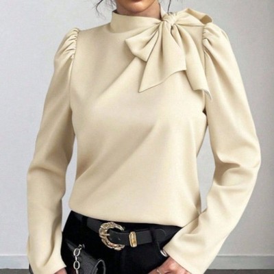 Bow-Tie Long Sleeve Blouse