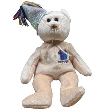 Ty Beanie Baby October - MWMT Bear w/ hat 2002 Birthday