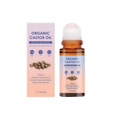 Organic Castor Oil Rose Quartz Roller 50ml Eyelash Eyebrow Hair