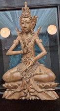 Stunning&Serene,Unique, Carved,Thai Buddha in Mudra,330mm, statue,Very Beautiful