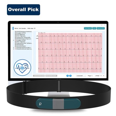 Livenpace HHM1 Holter Monitor 24hrs EKG Monitor with PC Software AI ECG Analysis