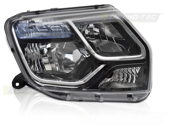 Scheinwerfer Halogen Rechts FüR Dacia Duster H79 Bj. 13-15 DRL H1 H7 Schwarz-image