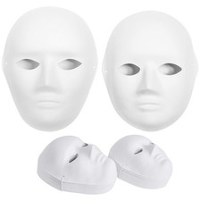 30 Pack Paper Mache Masks - 2 Sizes for 30-Pack 2 Sizes , Blank Human Face