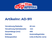 Antriebswelle Vorne Links / Rechts FüR Audi Q7 SQ7 Quattro Automatik Neu Tdi
