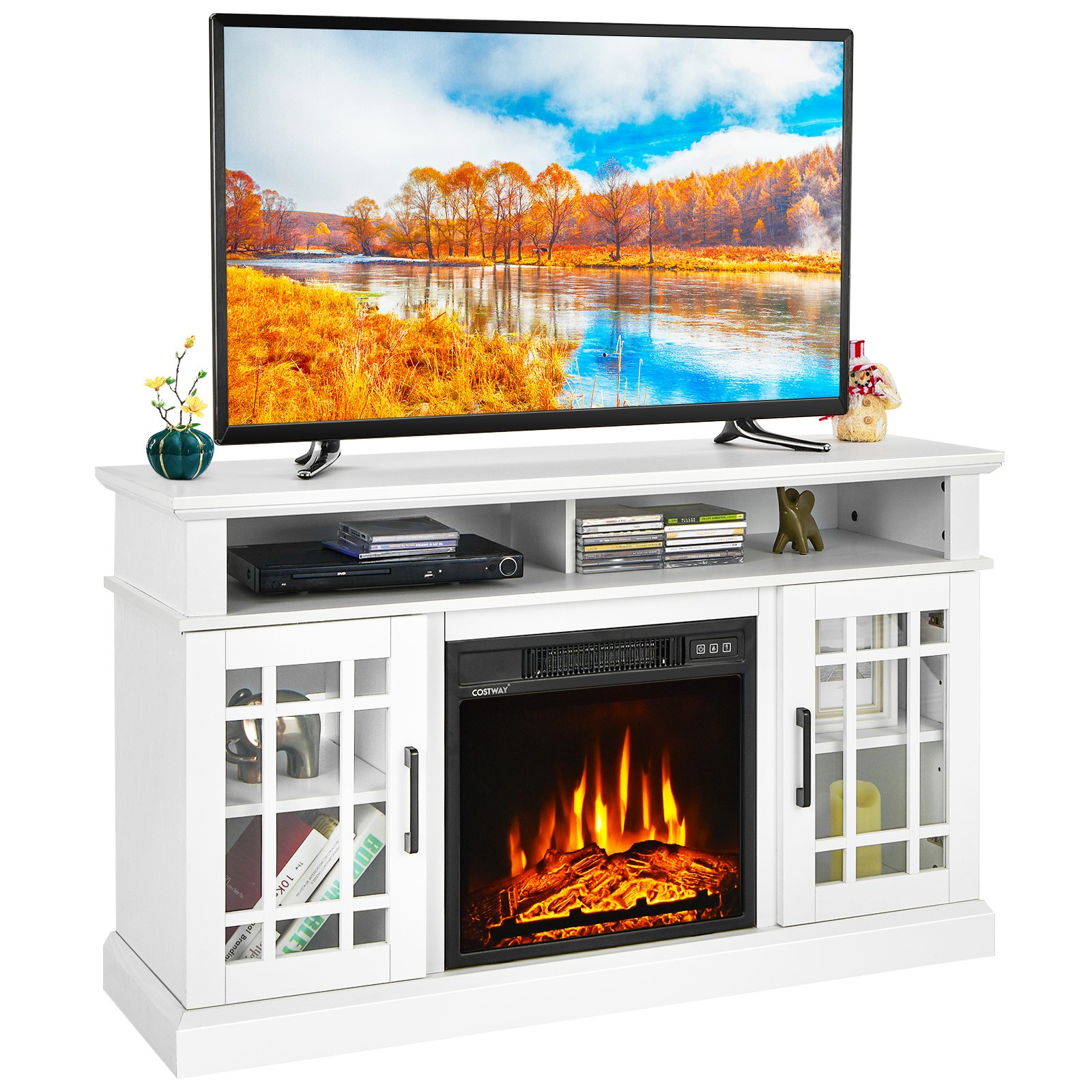 W/ Electric 1400w Fireplace For Tvs Up To 50 Inches