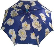 15768 - Blue  White Floral Kids Umbrella - I-3 Top 