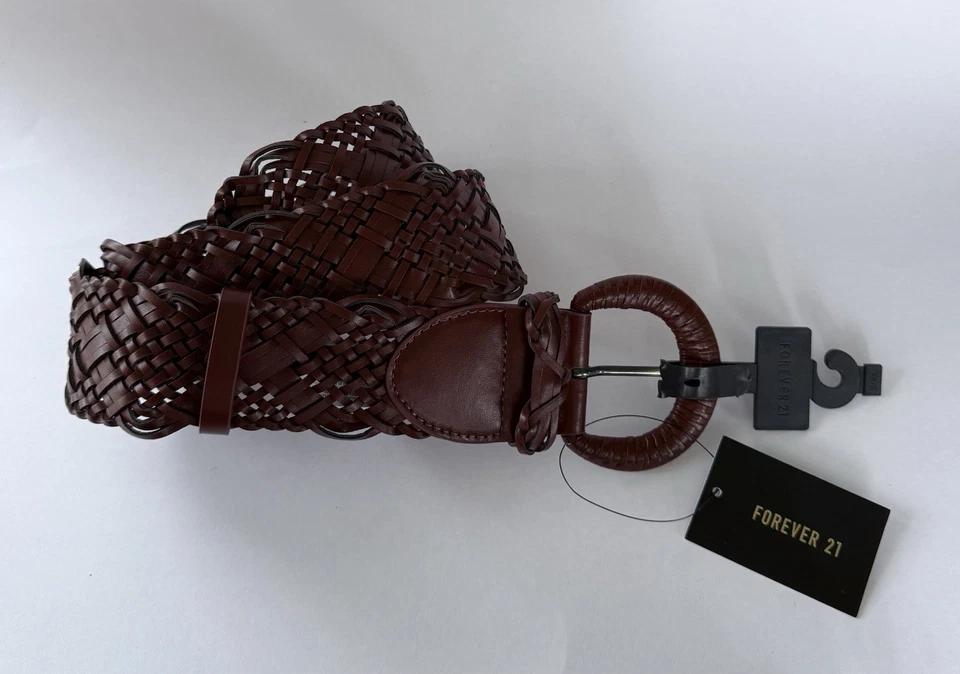 Cinturón tejido Forever 21 para mujer talla S/M marrón 84 cm Foto 2 de 4