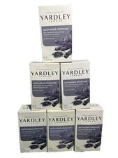 Lot of 6 Bars Yardley London Activated Charcoal Moisturizing Bath Soap 4.25oz Ea
