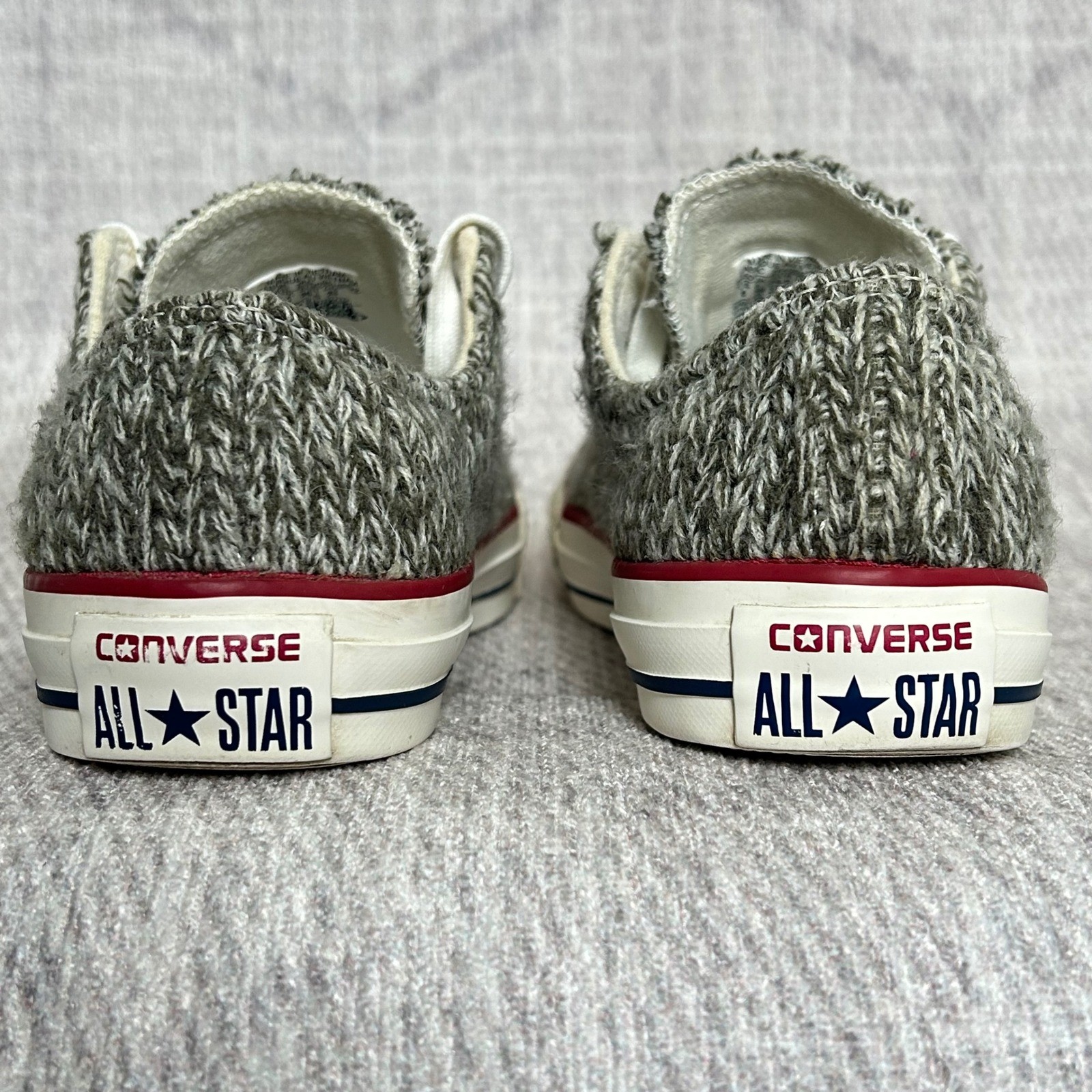 Converse All Star Chuck Taylor Sweater Knit Low Top Grey Sneakers Women's 6 thumbnail 5
