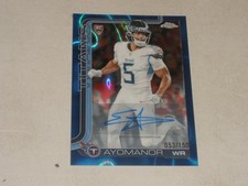 2025 Topps Chrome Blue Lava Refractor Autograph Auto Elic Ayomanor 053/150 RC